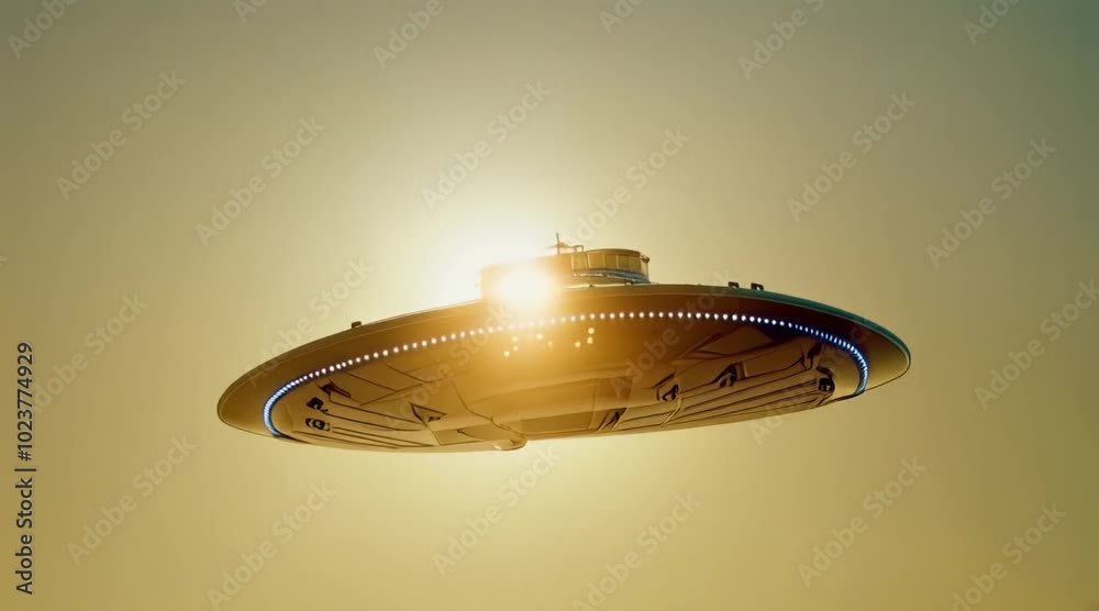 Alien ship landing in the field of crops Alien ship landing in the field of crops