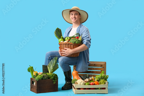 Male farmer with fresh vege...