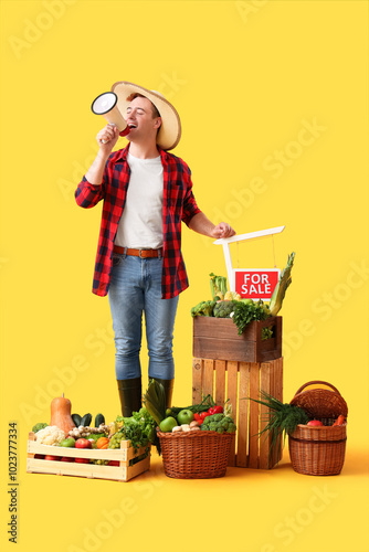 Male farmer with fresh vege...