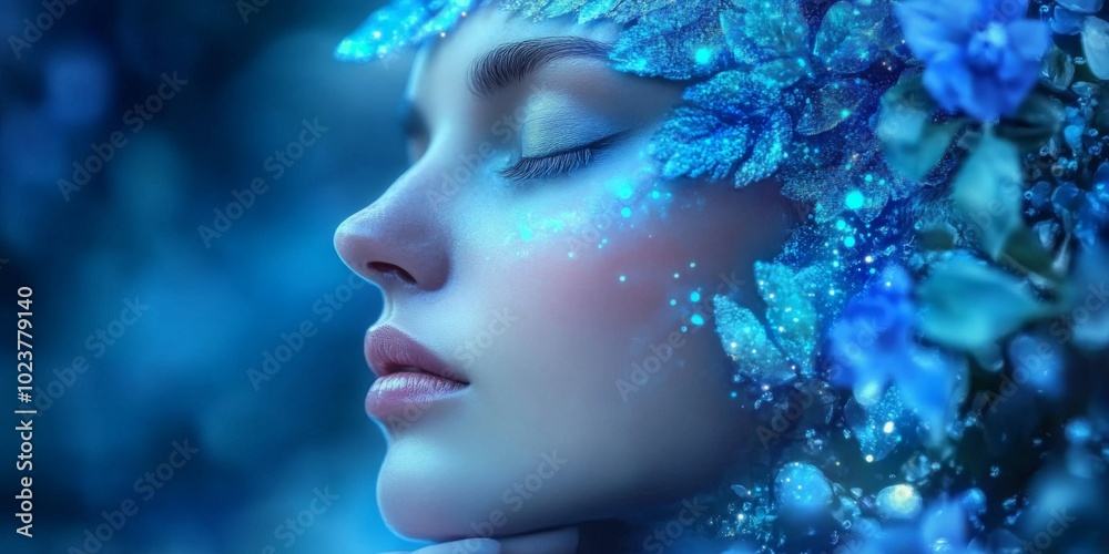 Imaginative character concept showcasing a blend of telepathy and vibrant, otherworldly motifs.