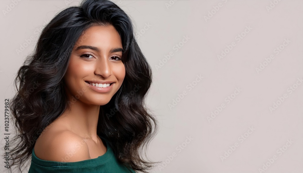 Gorgeous Indian Model with Curly Hairstyle and Short Wavy Hair Smiling Beauty Gorgeous Indian Model with Curly Hairstyle and Short Wavy Hair Smiling Beauty