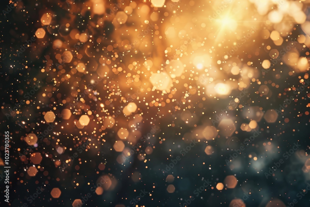 Obraz premium abstract photo of light burst among trees and glitter bokeh. image is blurred