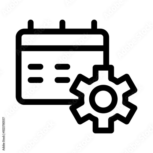 Calendar Settings Icon, Technology Event Calendar, Project Management Symbol