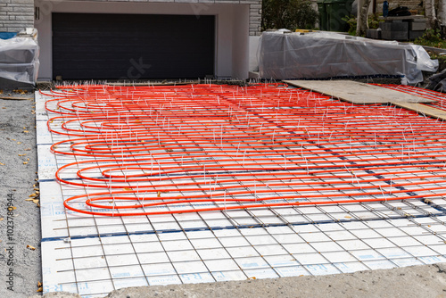Glycol heating system on a driveway