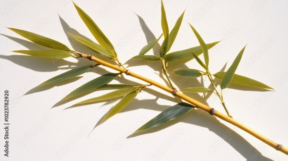 Bamboo leaves cast intricate shadows on an off-white wall, revealing delicate patterns enhanced by sunlight, creating a serene and organic atmosphere. Bamboo leaves cast intricate shadows on an off-white wall, revealing delicate patterns enhanced by sunlight, creating a serene and organic atmosphere.