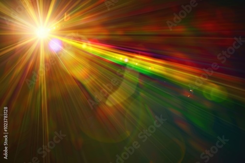 Abstract lens flare effect on black background for screen mode.