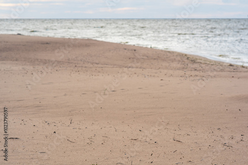 Fototapeta Naklejka Na Ścianę i Meble -  blurred nature background, landscape, desert wild sea sand beach