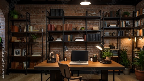 Modern Industrial Style Home Office