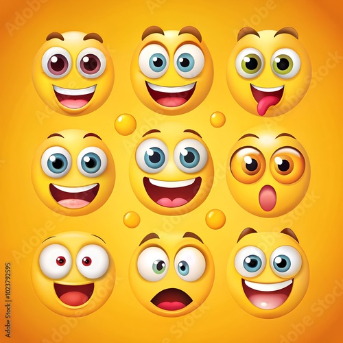 set of cartoon smileys