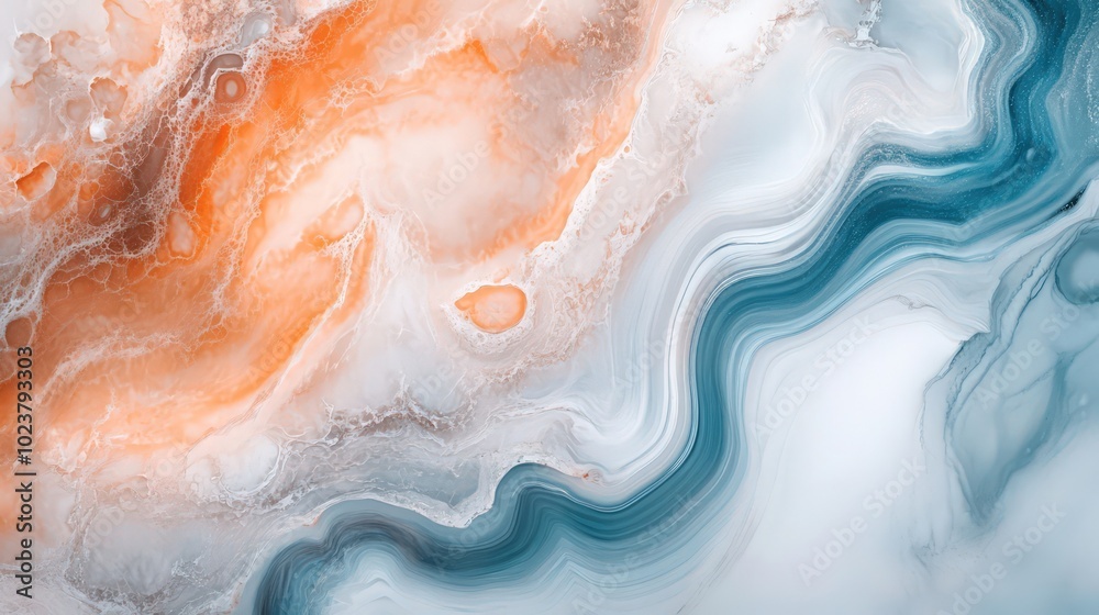 Fototapeta premium Abstract marble effect painting with fluid swirls agate