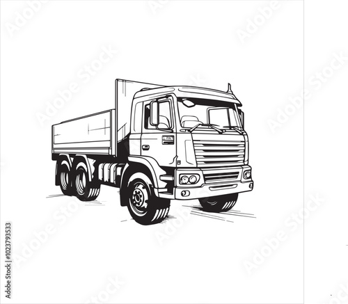 truck isolated on white