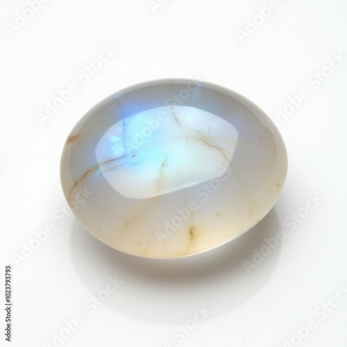 A captivating oval lunar stone, featuring a mesmerizing play of light. Perfect for jewelry design, metaphysical practices, and gemstone collections.
