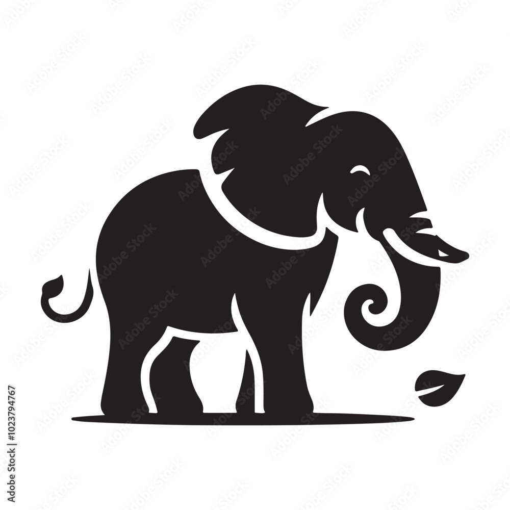 Obraz premium Elephant logo icon silhouette.animal,wild,icon,