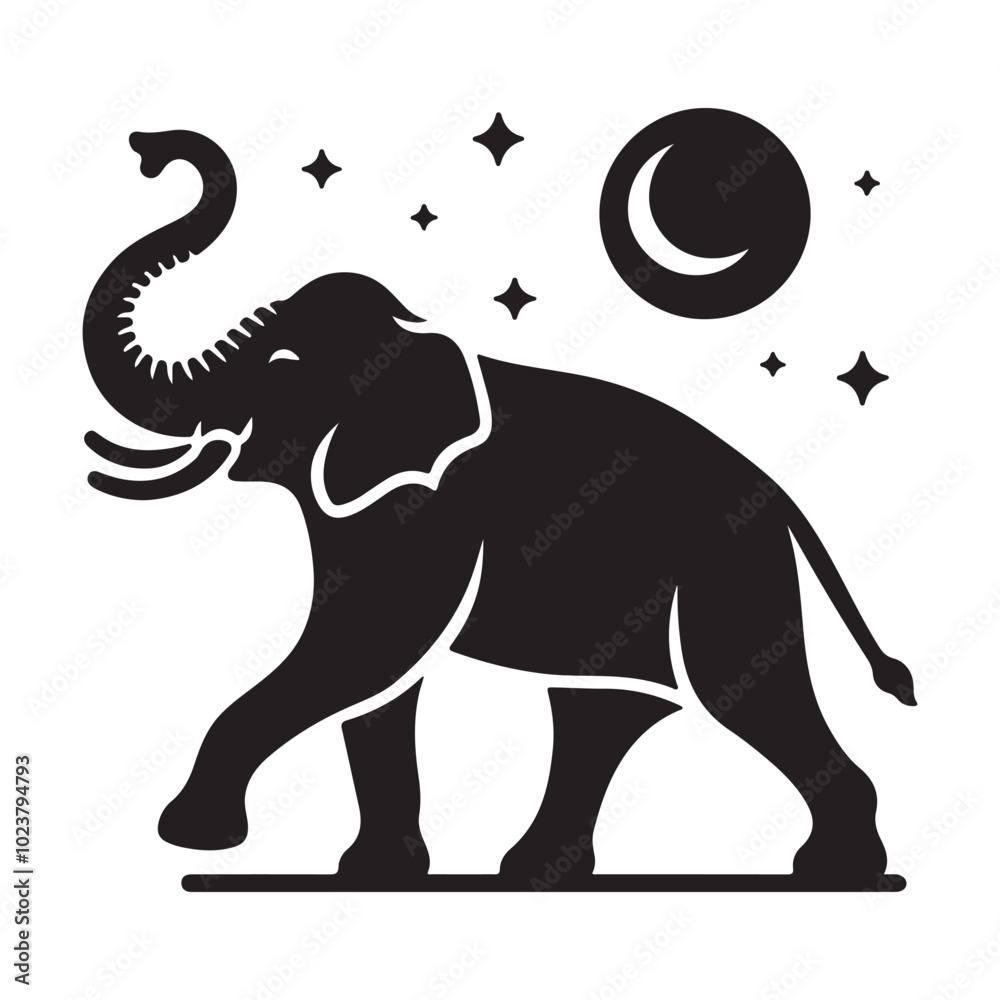 Obraz premium Elephant logo icon silhouette.animal,wild,icon,