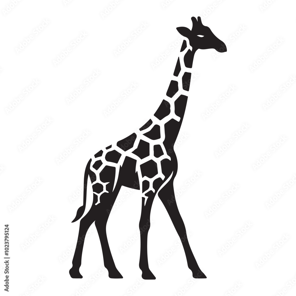 Fototapeta premium Giraffe icon silhouette,black icon,