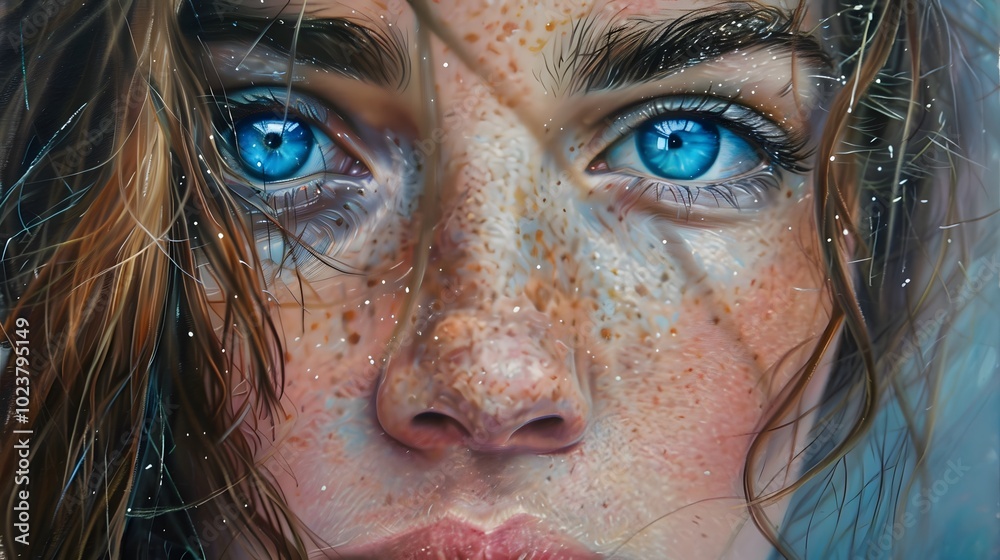 Portrait of a Woman With Blue Eyes