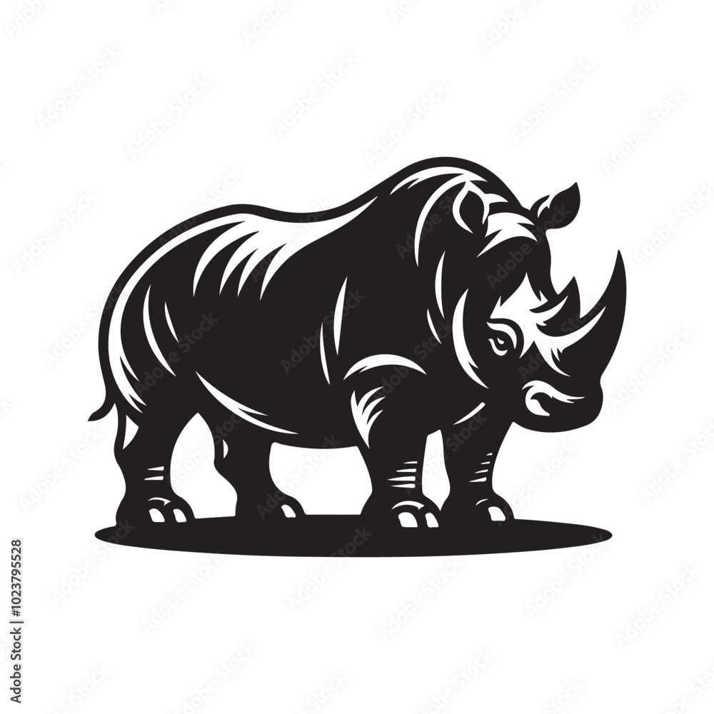 Fototapeta premium rhino on white background