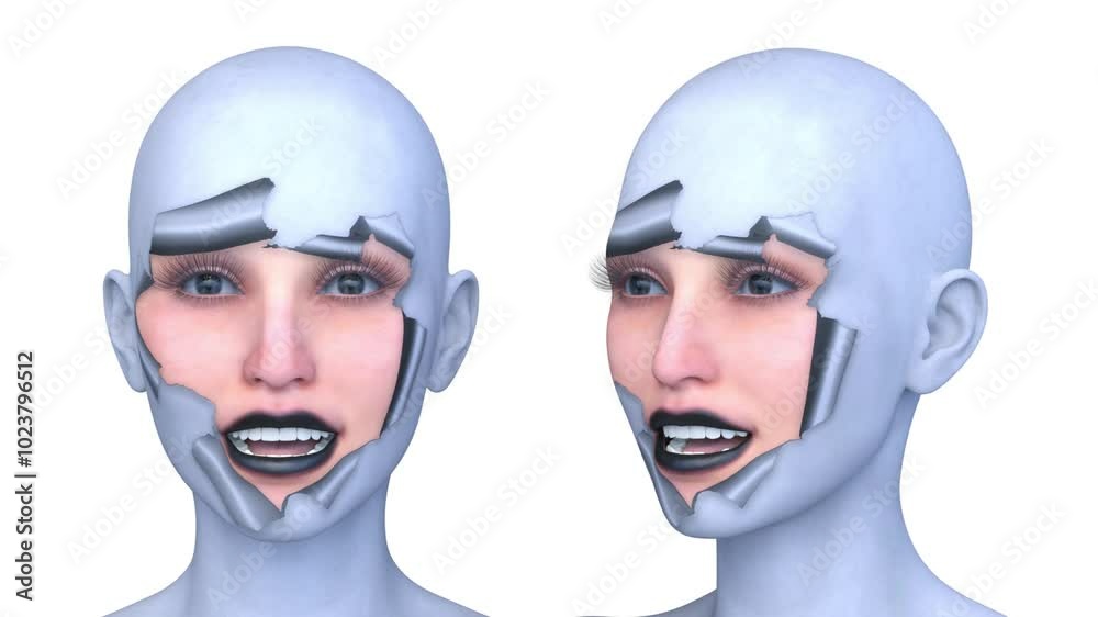 女性の顔アップ 3DCGレンダリング 女性の顔アップ 3DCGレンダリング