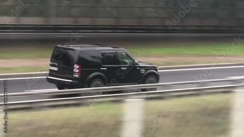pursuit of a black suv, high speed