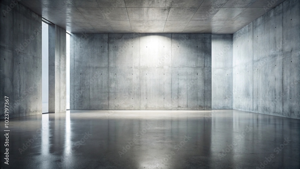 Minimalist empty concrete floor reflecting light with abstract background Minimalist empty concrete floor reflecting light with abstract background