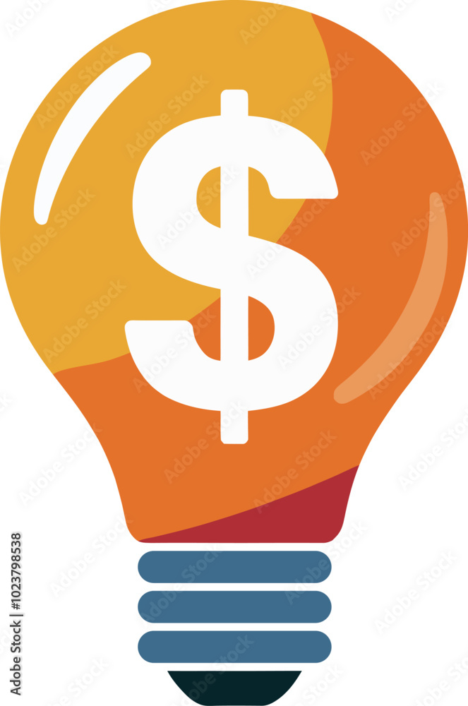 An illustration of light bulb illustration with dollar sign inside An illustration of light bulb illustration with dollar sign inside