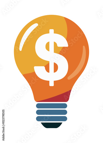 An illustration of light bulb illustration with dollar sign inside