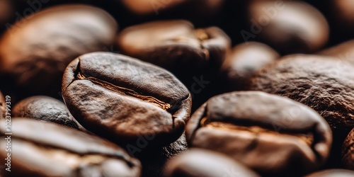 macro photo of roasted coffee beans background