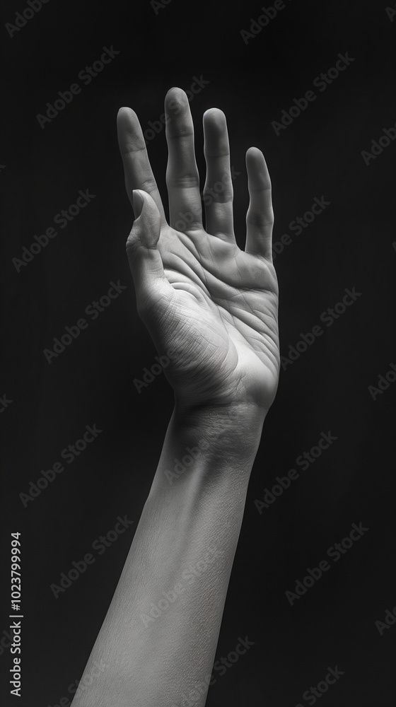 closeup of a hand reaching out ,isolated on a black dark background, skin, minimalism, editorial film poster photography closeup of a hand reaching out ,isolated on a black dark background, skin, minimalism, editorial film poster photography
