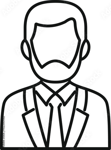 Simple line icon of a businessman wearing a suit and tie