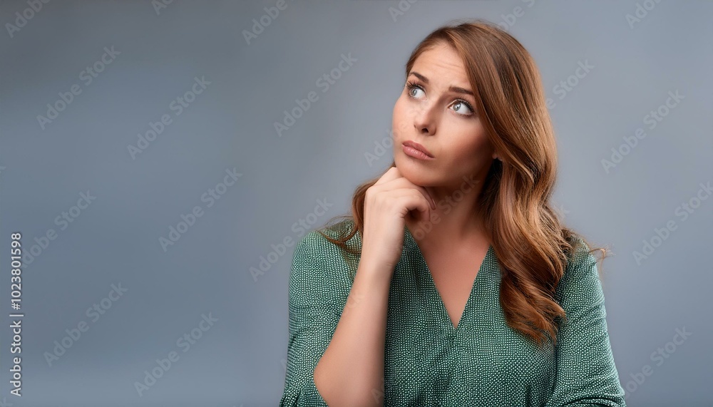 A woman with doubts. Troubles for a woman. facial expressions and gestures A woman with doubts. Troubles for a woman. facial expressions and gestures