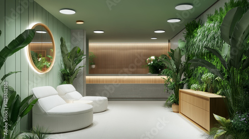 This design focuses on patient well-being and healing. It uses calming colors and leaves room for important information. photo