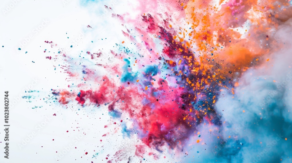 A stunning display of colorful powder exploding against a white background, showcasing vibrant hues and dynamic energy. A stunning display of colorful powder exploding against a white background, showcasing vibrant hues and dynamic energy.