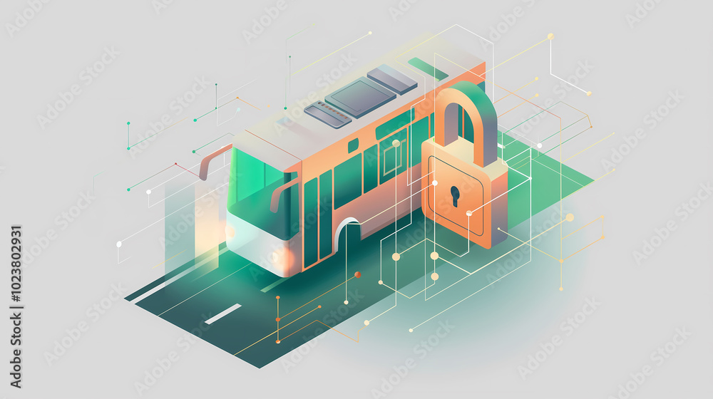Obraz premium Securing Transportation Systems, Advanced Cybersecurity Solutions for Protecting Public Transit and Infrastructure 