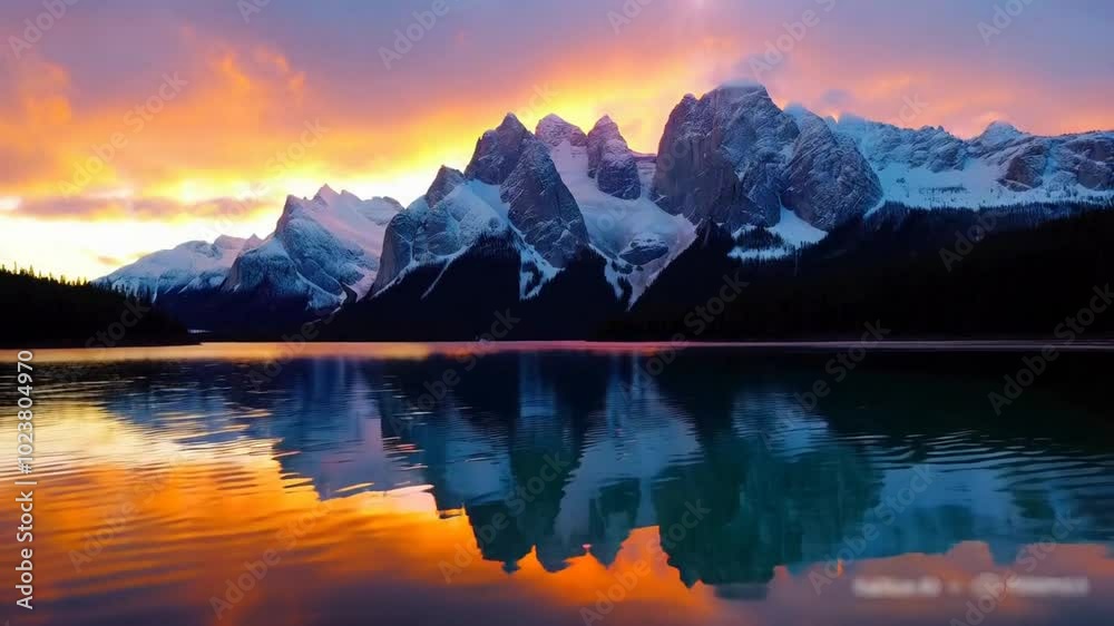 this Timelapse of Sunrise Over Snowy Landscapes: Witness the beauty of sunrise over snowy landscapes, captured in a time-lapse that highlights the soft light illuminating the winter wonderland.