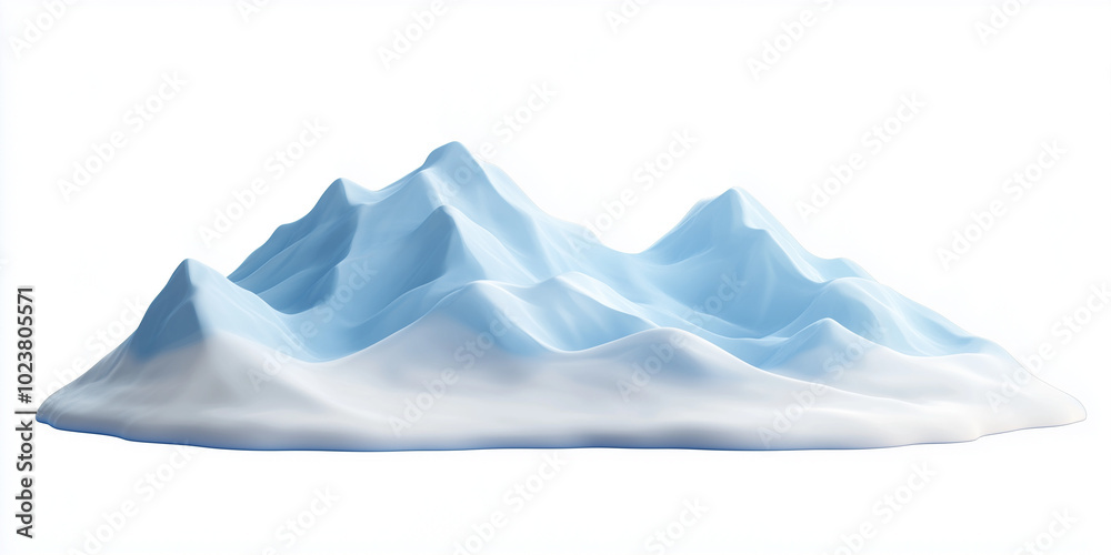 snowy mountain peak 3d render