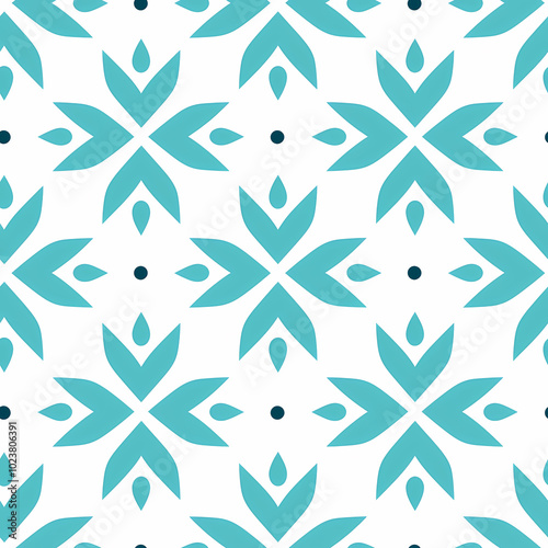 Wallpaper Mural Geometric teal and white seamless pattern for Christmas gift wrapping paper Torontodigital.ca