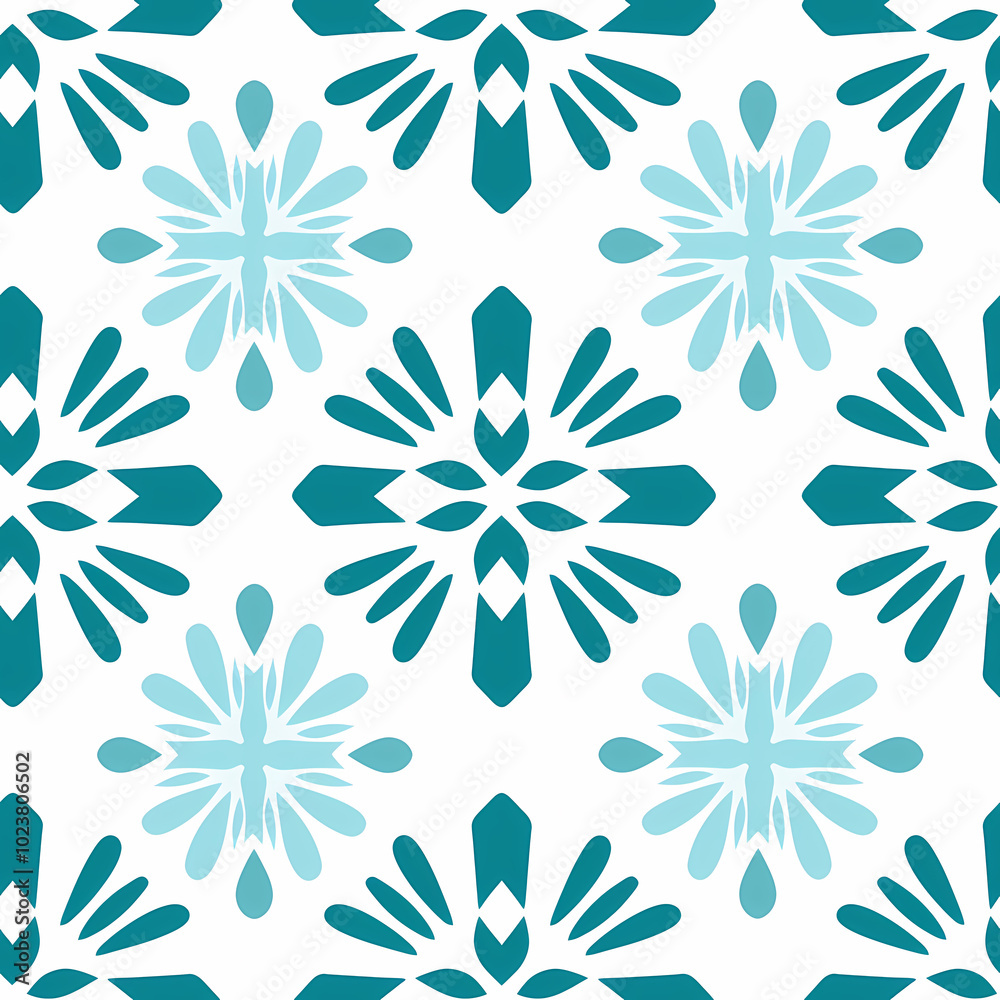 Cool Blue Snowflake-Inspired Minimalist Seamless Pattern for Holiday Wrapping Paper Cool Blue Snowflake-Inspired Minimalist Seamless Pattern for Holiday Wrapping Paper