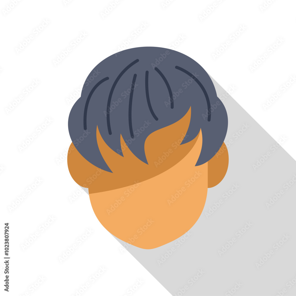 This vector illustration features a man with a trendy hairstyle looking down, conveying a sense of contemplation or sadness