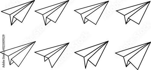 Elevate Your Design Aesthetic with a Minimalist Paper Plane Vector Collection
