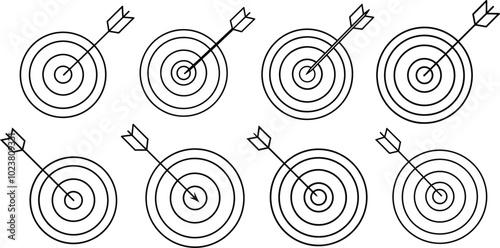 Dynamic Bullseye Target Set for Precision Shooting and Archery Vector Illustrations
