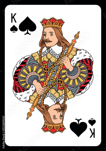 King of Spades playing card - Classic design.