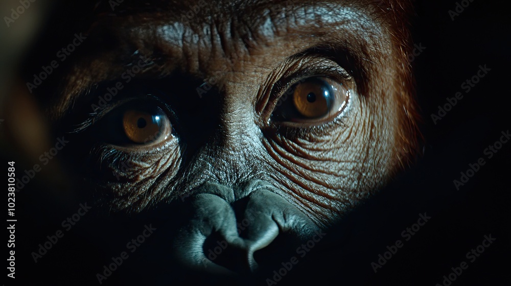 Chimpanzee. Close-up portrait of a wild ape in monochrome style. Illustration for cover, postcard, interior design, banner, brochure, etc. Chimpanzee. Close-up portrait of a wild ape in monochrome style. Illustration for cover, postcard, interior design, banner, brochure, etc.