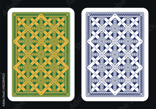 The reverse side of a playing card - back side reverse of playing cards pattern vector 35