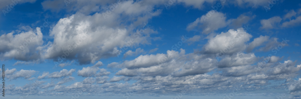 Blue sky and white clouds, wide panorama Blue sky and white clouds, wide panorama