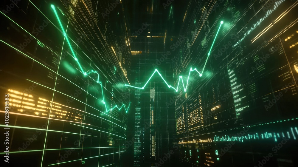 Obraz premium Futuristic Digital Data Visualization Background