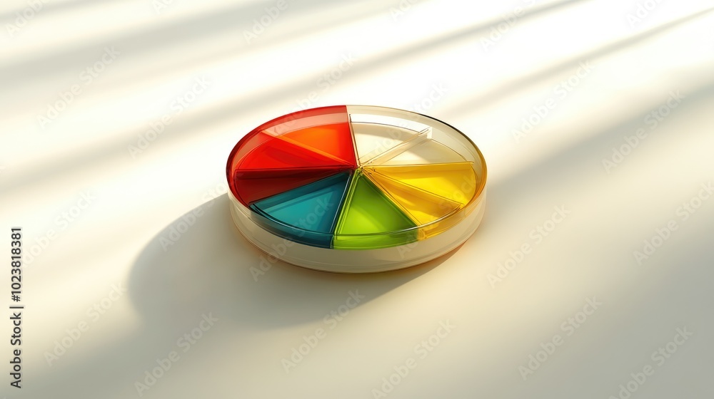 Fototapeta premium Colorful Segmented Dish on a Light Background