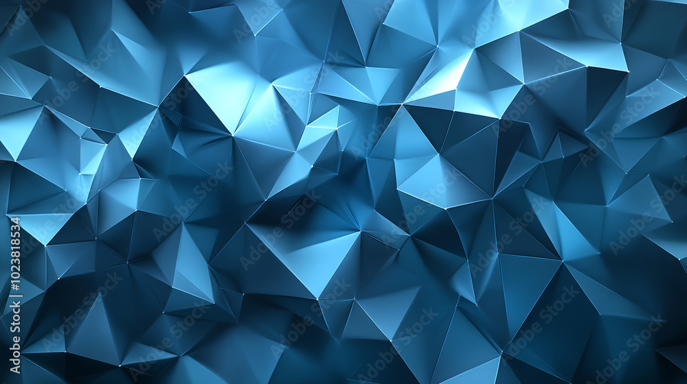 Obraz premium Abstract Blue Geometric Pattern Background Modern Triangular Design