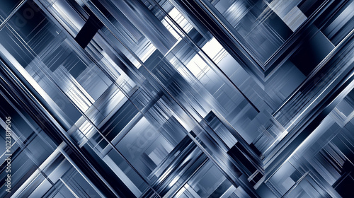 Wallpaper Mural Geometric abstract pattern in dark blue tones with intersecting lines Torontodigital.ca