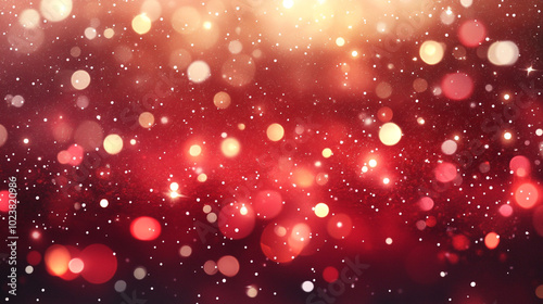 Red and Gold Bokeh Lights Background for Christmas and Holiday Designs