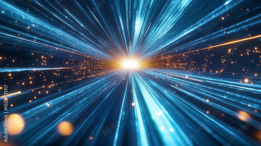 Abstract Light Trails Futuristic Digital Technology Warp Speed Neon Lights Blue And Abstract Light Trails Futuristic Digital Technology Warp Speed Neon Lights Blue And